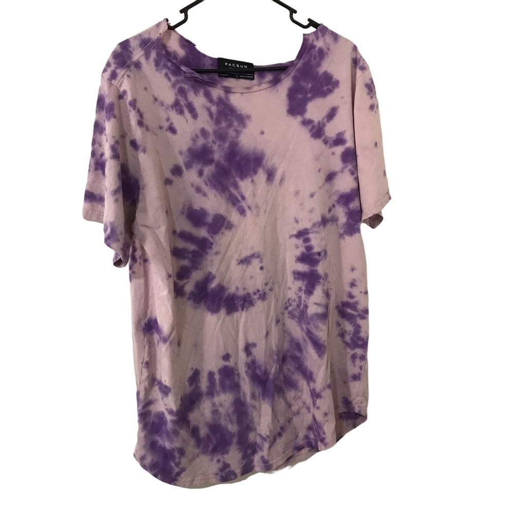 3/$15 Pacsun 100% cotton scallop fit purple tie dye oversized shirt